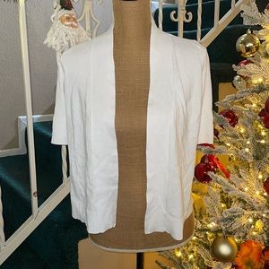 JM Collection Petite - White Med Cardigan
